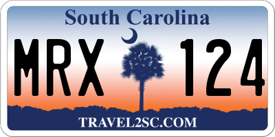SC license plate MRX124