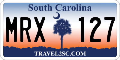 SC license plate MRX127