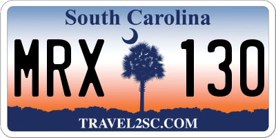 SC license plate MRX130