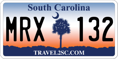 SC license plate MRX132