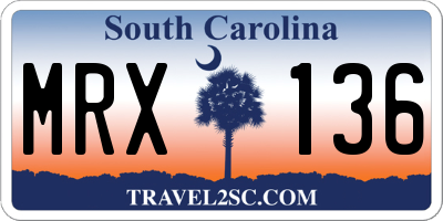 SC license plate MRX136