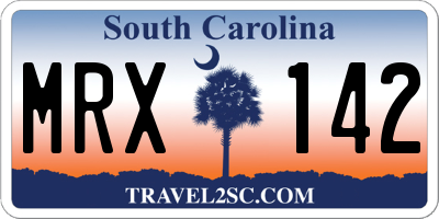 SC license plate MRX142