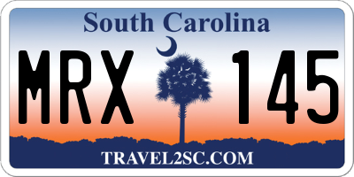 SC license plate MRX145