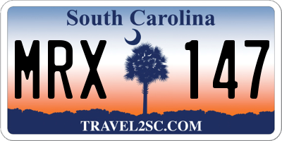 SC license plate MRX147