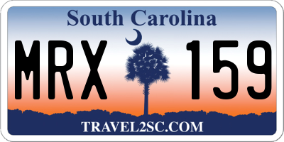 SC license plate MRX159