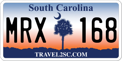 SC license plate MRX168
