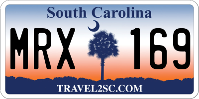 SC license plate MRX169