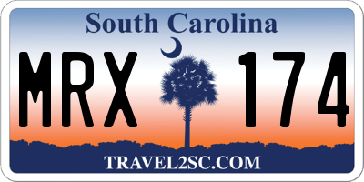 SC license plate MRX174