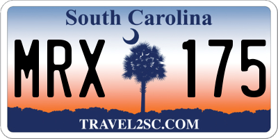 SC license plate MRX175