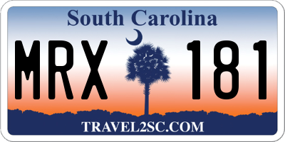 SC license plate MRX181