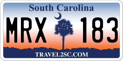 SC license plate MRX183