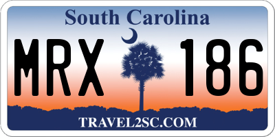 SC license plate MRX186