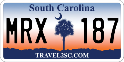 SC license plate MRX187