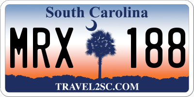 SC license plate MRX188