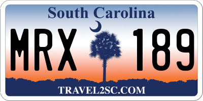 SC license plate MRX189