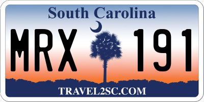 SC license plate MRX191