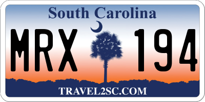 SC license plate MRX194