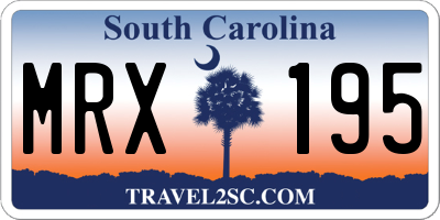 SC license plate MRX195