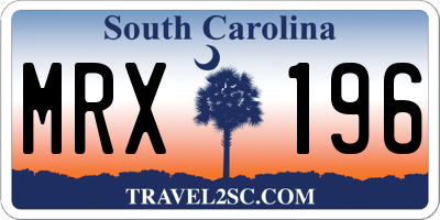 SC license plate MRX196