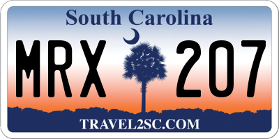 SC license plate MRX207