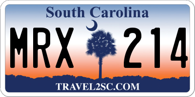 SC license plate MRX214