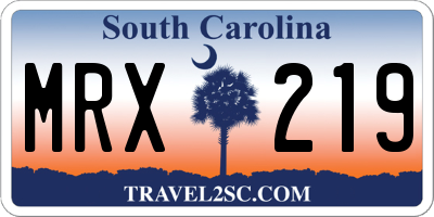 SC license plate MRX219