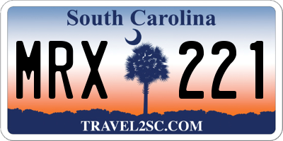 SC license plate MRX221