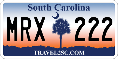 SC license plate MRX222