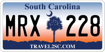 SC license plate MRX228