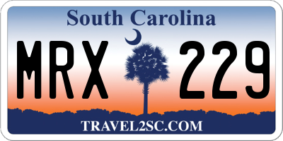 SC license plate MRX229