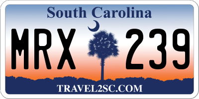 SC license plate MRX239