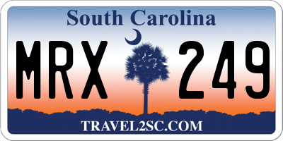 SC license plate MRX249