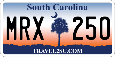 SC license plate MRX250