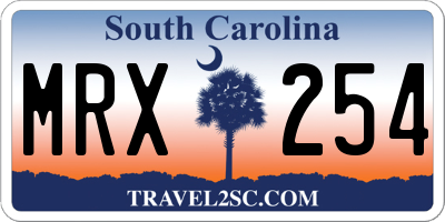 SC license plate MRX254