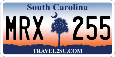 SC license plate MRX255
