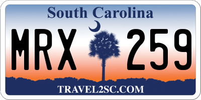SC license plate MRX259