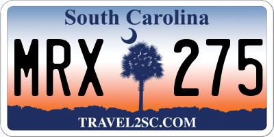 SC license plate MRX275