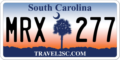 SC license plate MRX277