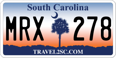 SC license plate MRX278