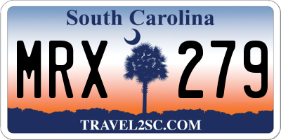 SC license plate MRX279