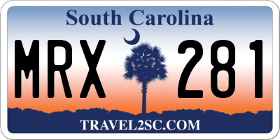 SC license plate MRX281