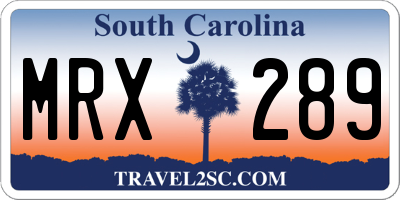 SC license plate MRX289
