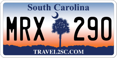 SC license plate MRX290
