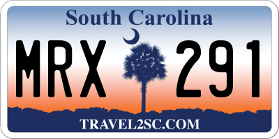 SC license plate MRX291