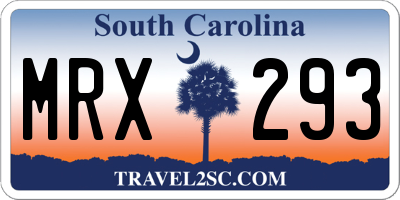SC license plate MRX293