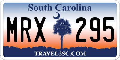 SC license plate MRX295
