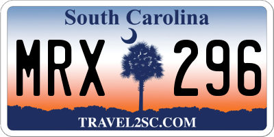SC license plate MRX296