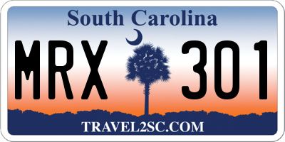 SC license plate MRX301