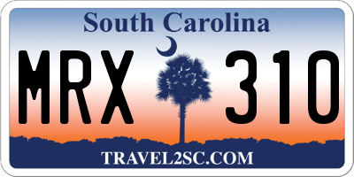 SC license plate MRX310