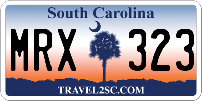 SC license plate MRX323